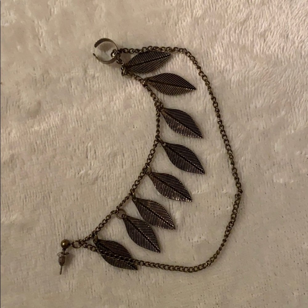 Feather Ear Cuff Chain Earring